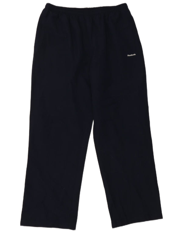Calça de treino feminina Reebok UK 16 grande poliéster azul marinho