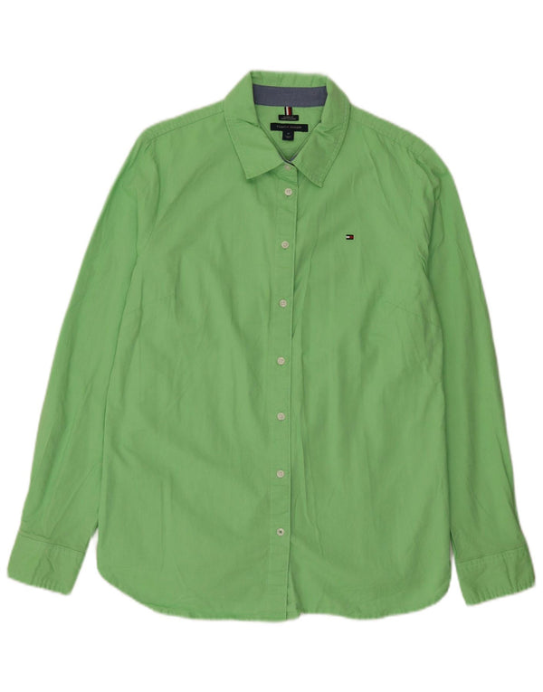 Camisa Tommy Hilfiger Feminina Classic Fit Reino Unido 14 Algodão Verde Médio