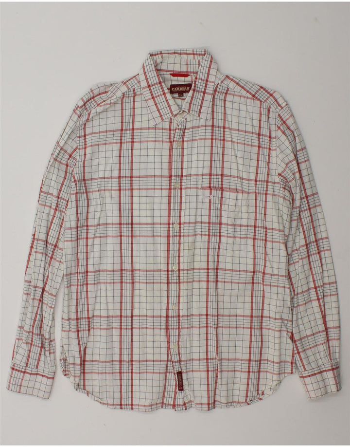 Camisa masculina Carrera XL branca xadrez algodão