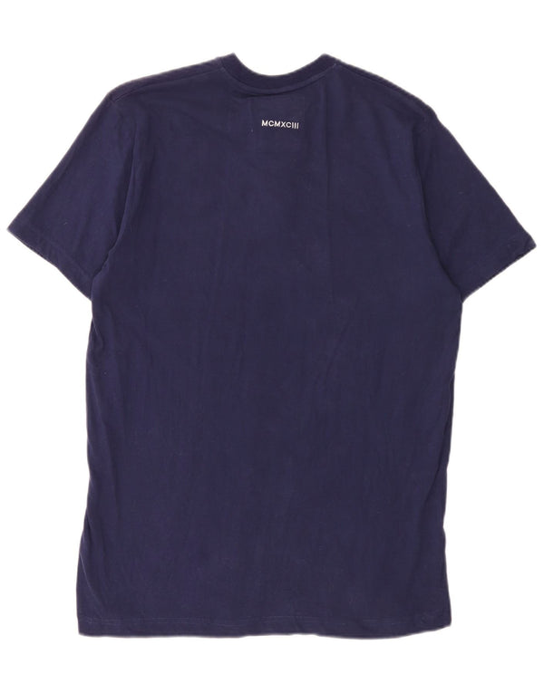 Camiseta masculina Crew Clothing Top pequeno algodão azul marinho