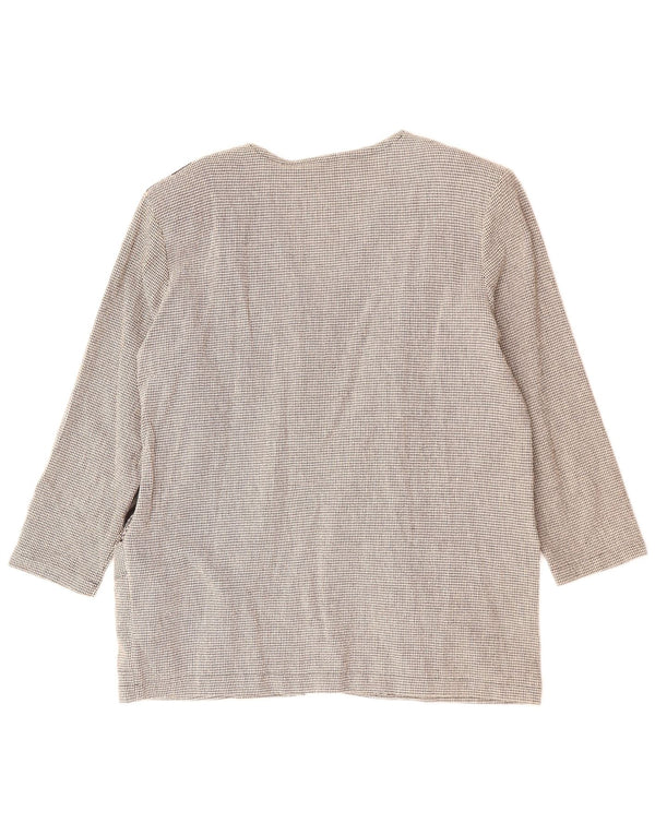 Jaqueta Blazer Oversized Feminina Vintage Reino Unido 16 Grande Bloco de Cores Cinza