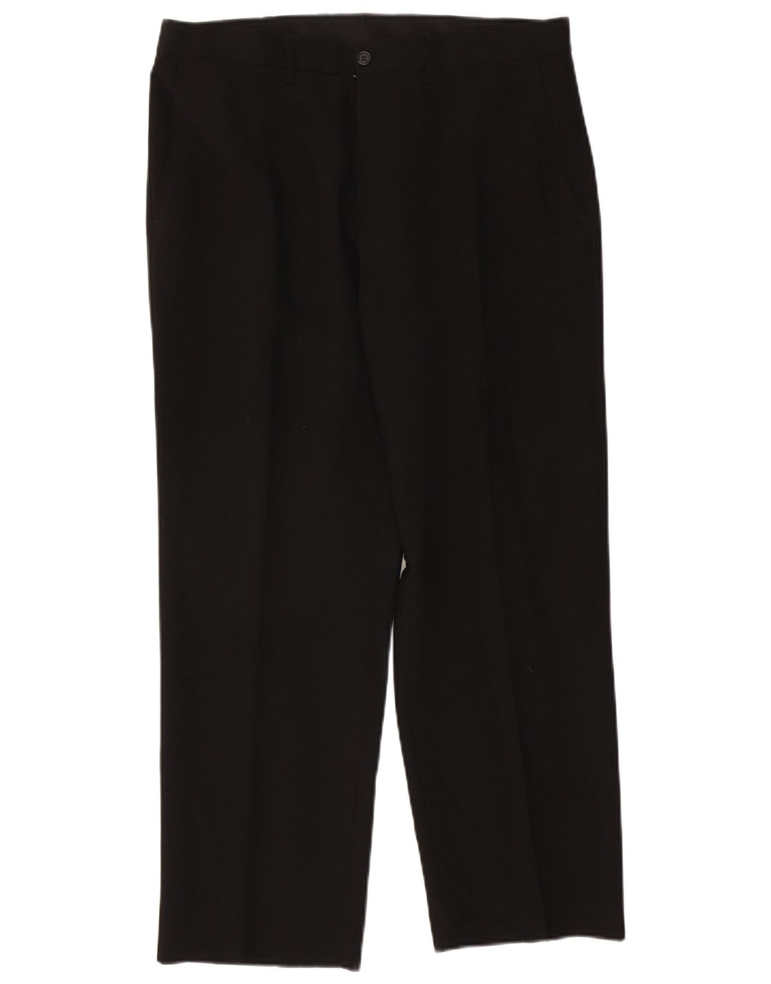 Calça chino reta masculina Marks & Spencer W36 L29 poliéster preto
