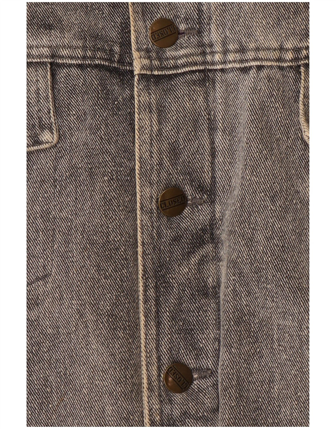 Jaqueta jeans feminina fechada FECHADA Reino Unido 14 grande cinza