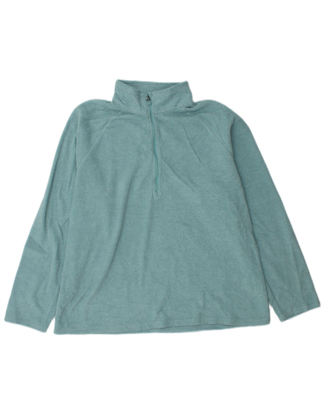 EDDIE BAUER Suéter feminino de lã com zíper e gola UK 20 2XL poliéster turquesa