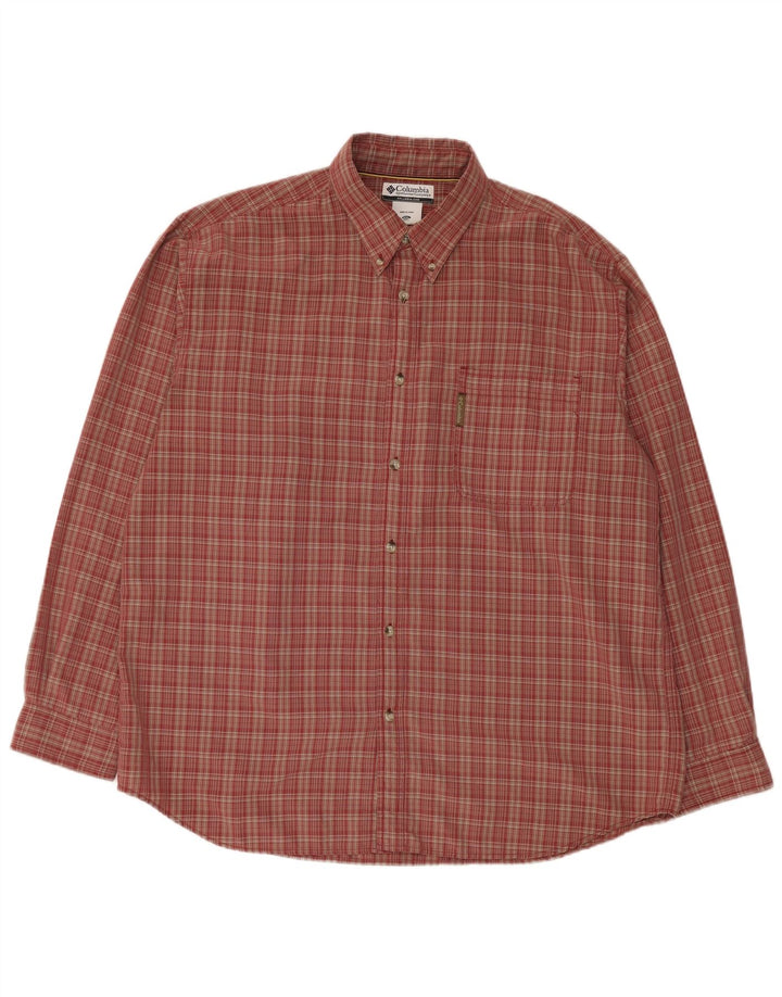 Camisa xadrez masculina Columbia 2XL vermelho xadrez modal