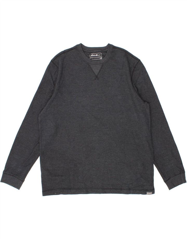 EDDIE BAUER Mens Top Long Sleeve XL Grey Cotton Vintage Eddie Bauer and Second-Hand Eddie Bauer from Messina Hembry 
