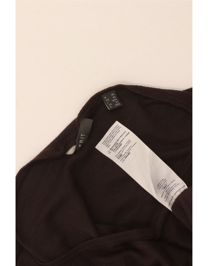 Camiseta feminina Esprit Longline oversized UK 18 XL marrom viscose