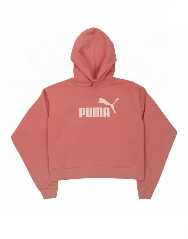 Puma Womens Crop Graphic Oversized Hoodie Jumper Reino Unido 14 Médio Algodão Rosa
