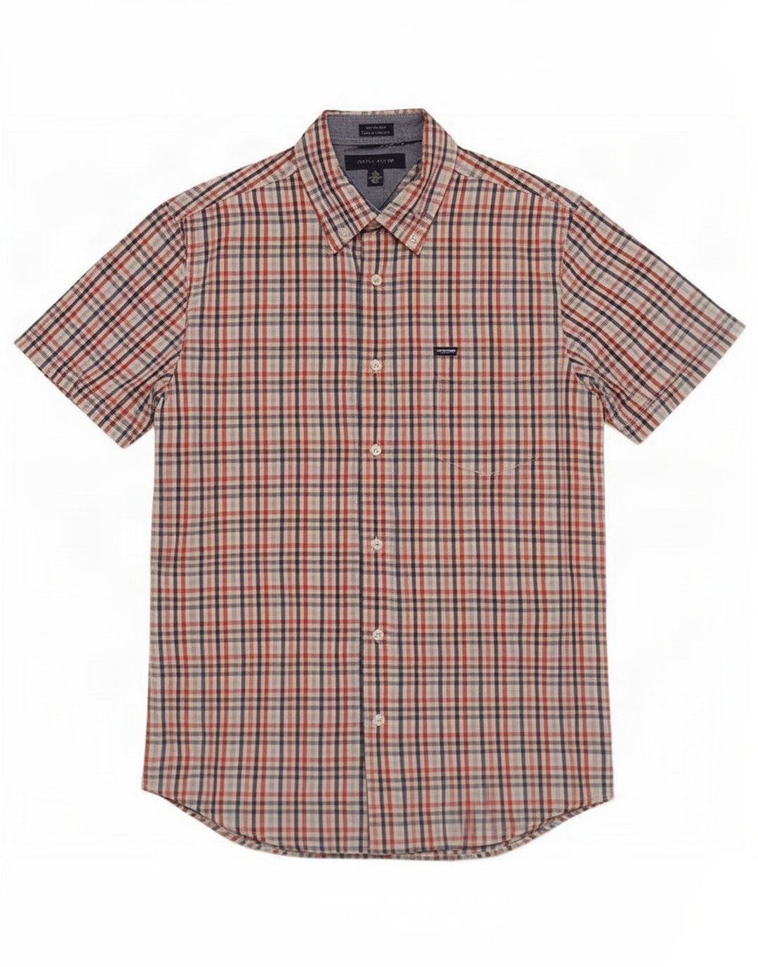 Camisa masculina de manga curta Tommy Hilfiger média multicolorida guingão