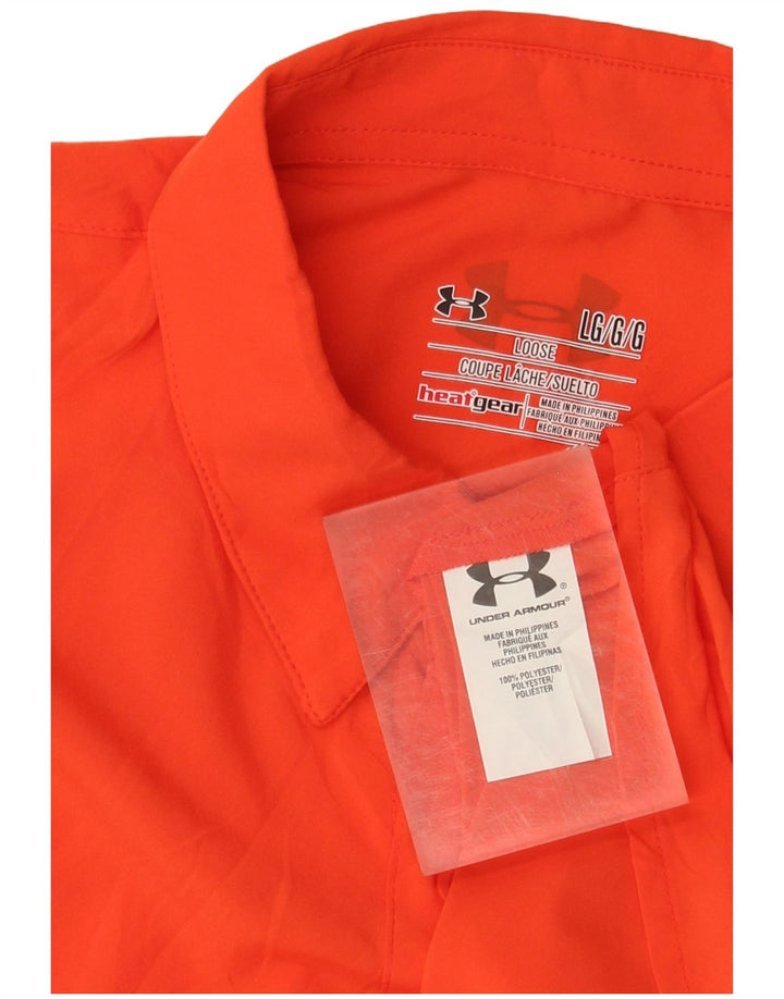 Camisa masculina de manga curta Under ARMOUR Heat Gear grande laranja poliéster