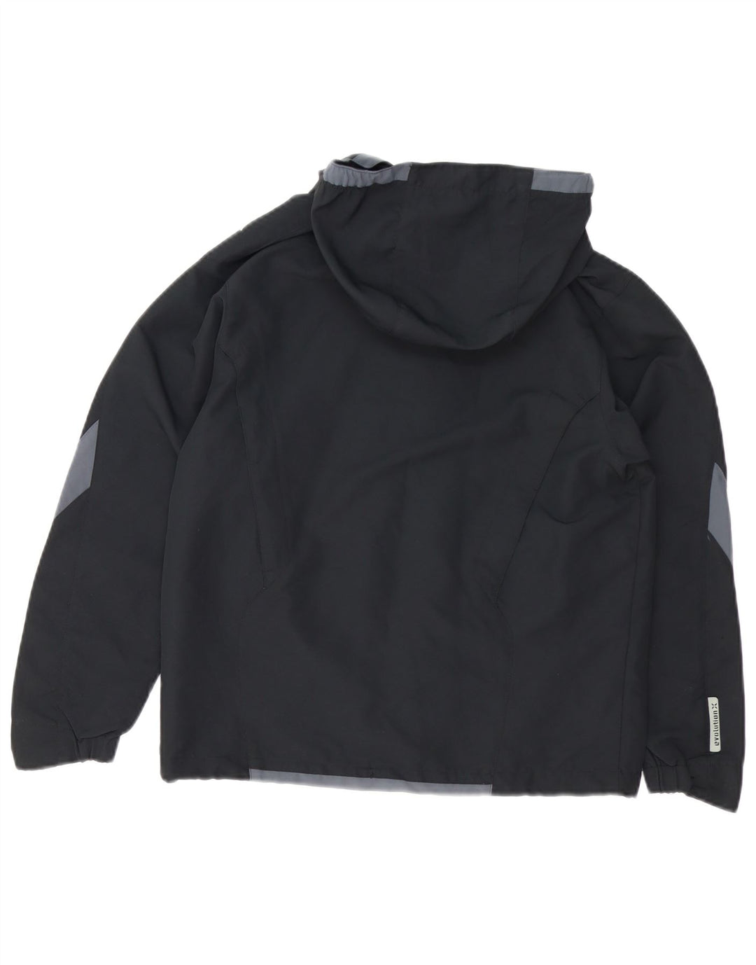 Jaqueta de chuva feminina com capuz UMBRO UK 14 poliéster colorblock preto médio