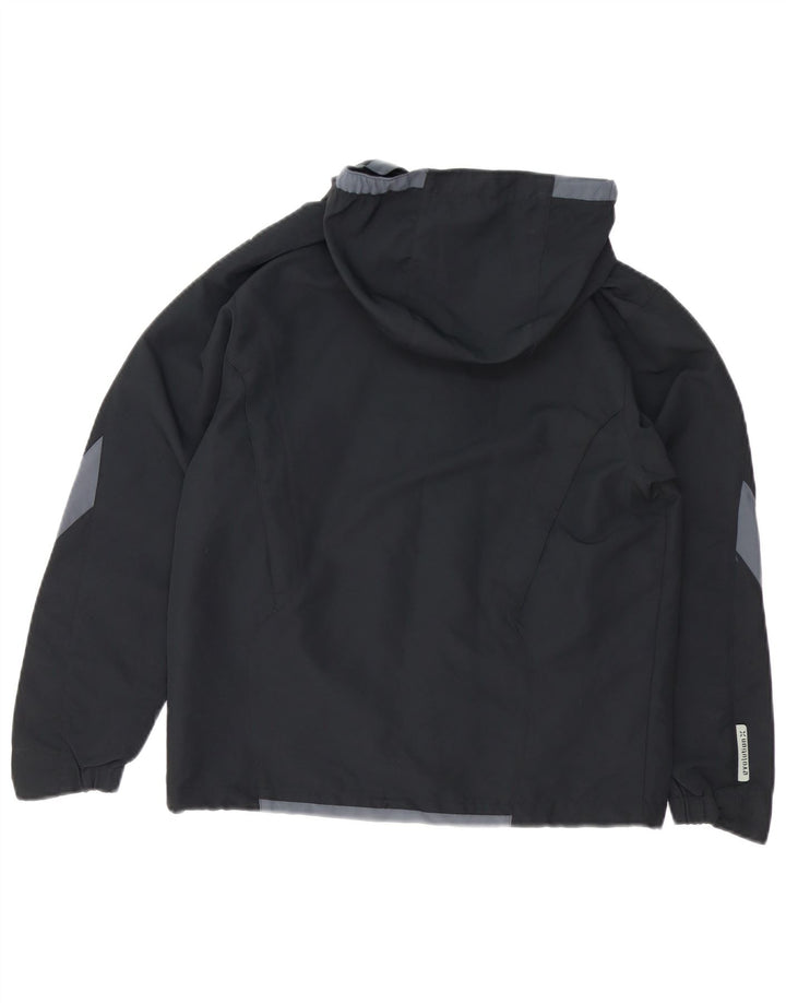 Jaqueta de chuva feminina com capuz UMBRO UK 14 poliéster colorblock preto médio