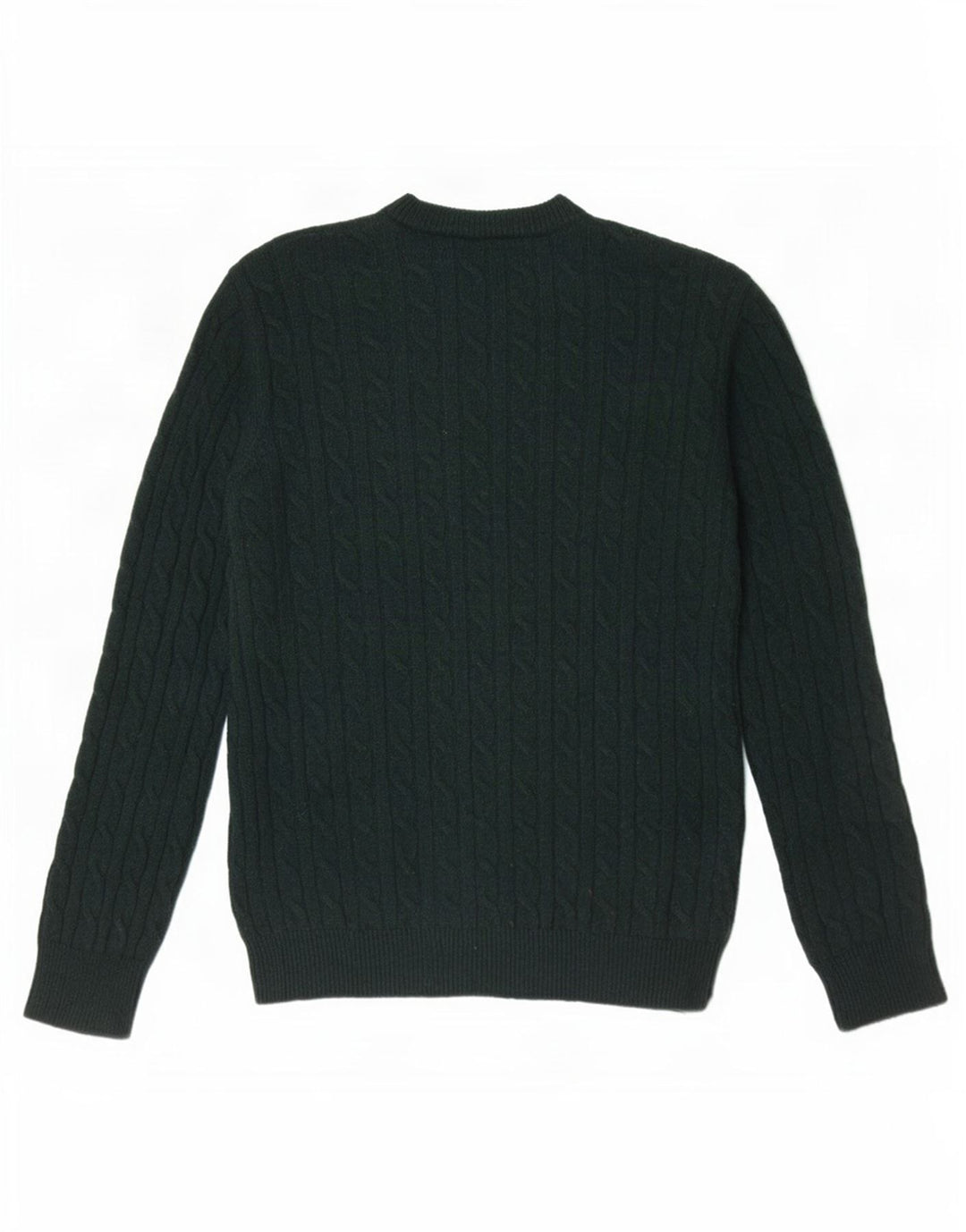 Jack Wills Suéter masculino com gola redonda, lã merino verde médio
