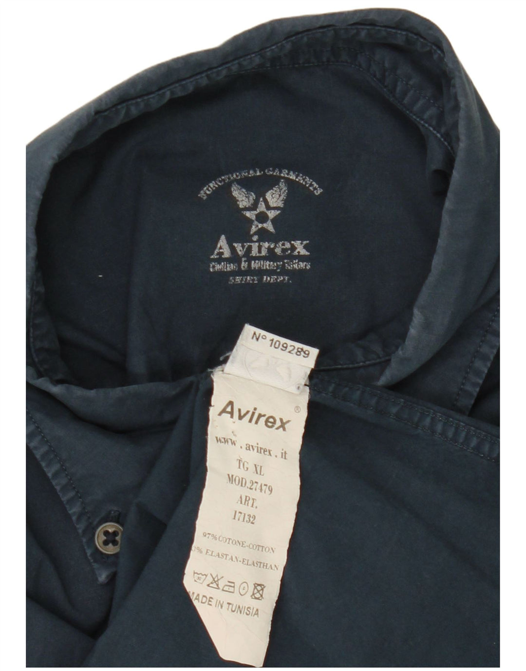Camisa masculina Avirex XL azul marinho algodão