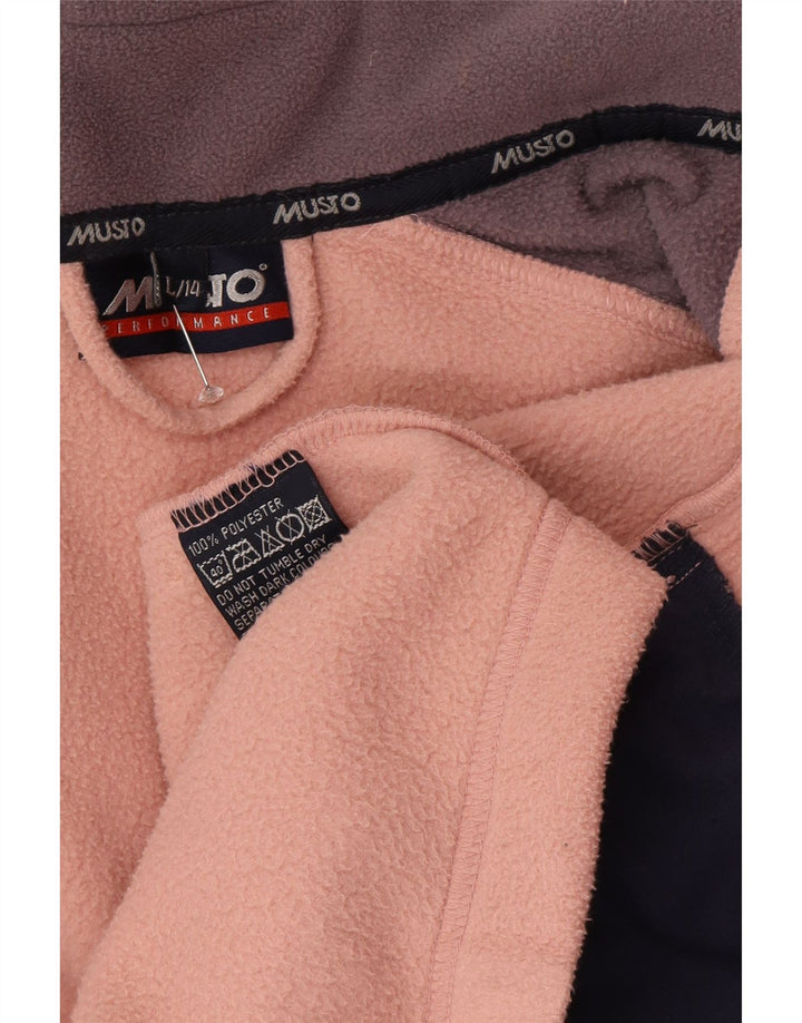 Jaqueta de lã feminina Musto Reino Unido 14 grande poliéster colorblock rosa