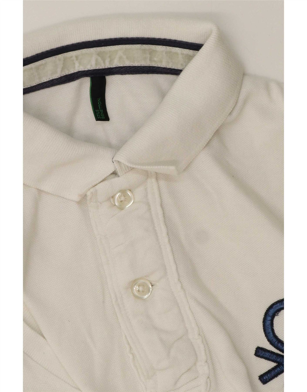 Camisa polo masculina Benetton média branca