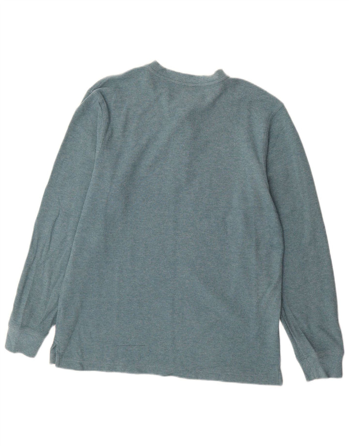 L.L.BEAN Top masculino de ajuste tradicional manga comprida pequeno algodão azul