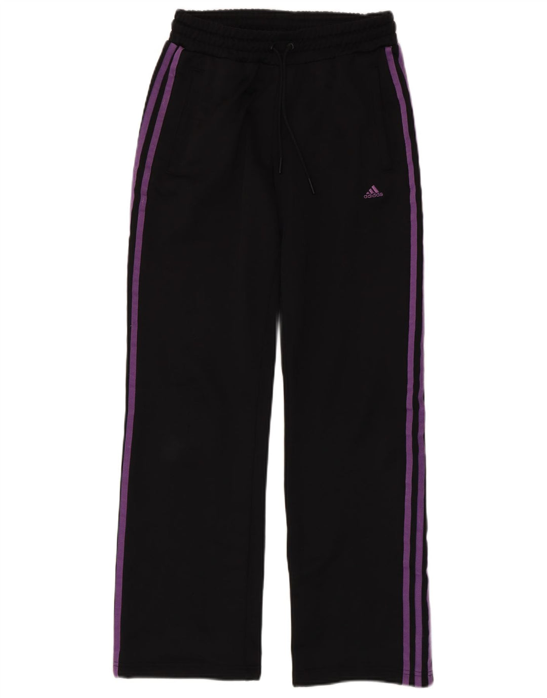 Calça de treino feminina Adidas UK 10 pequena poliéster preto