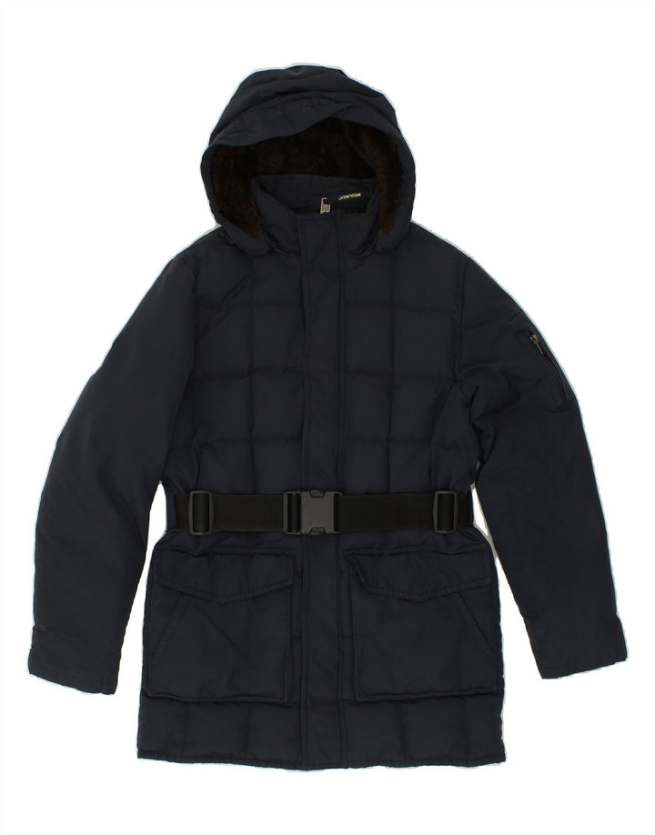 WOOLRICH Boys Hooded Padded Coat 11-12 Years Navy Blue Cotton Vintage Woolrich and Second-Hand Woolrich from Messina Hembry 