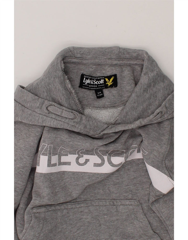 LYLE & SCOTT Girls Graphic Hoodie Jumper 3-4 Years Grey Cotton Vintage Lyle & Scott and Second-Hand Lyle & Scott from Messina Hembry 