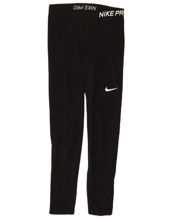 Leggings Nike Womens Slim Fit UK 14 Médio Preto Poliéster Esportes