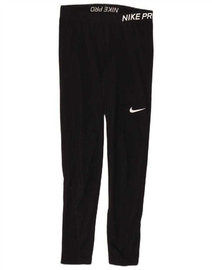 Leggings Nike Womens Slim Fit UK 14 Médio Preto Poliéster Esportes