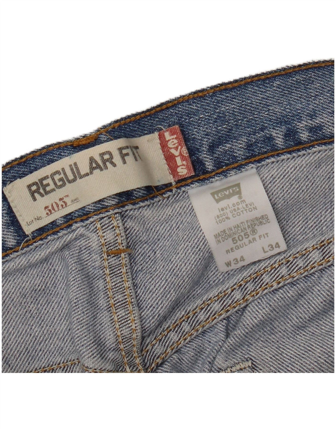 LEVI'S Masculino 505 Regular Fit Jeans Reta W34 L34 Azul