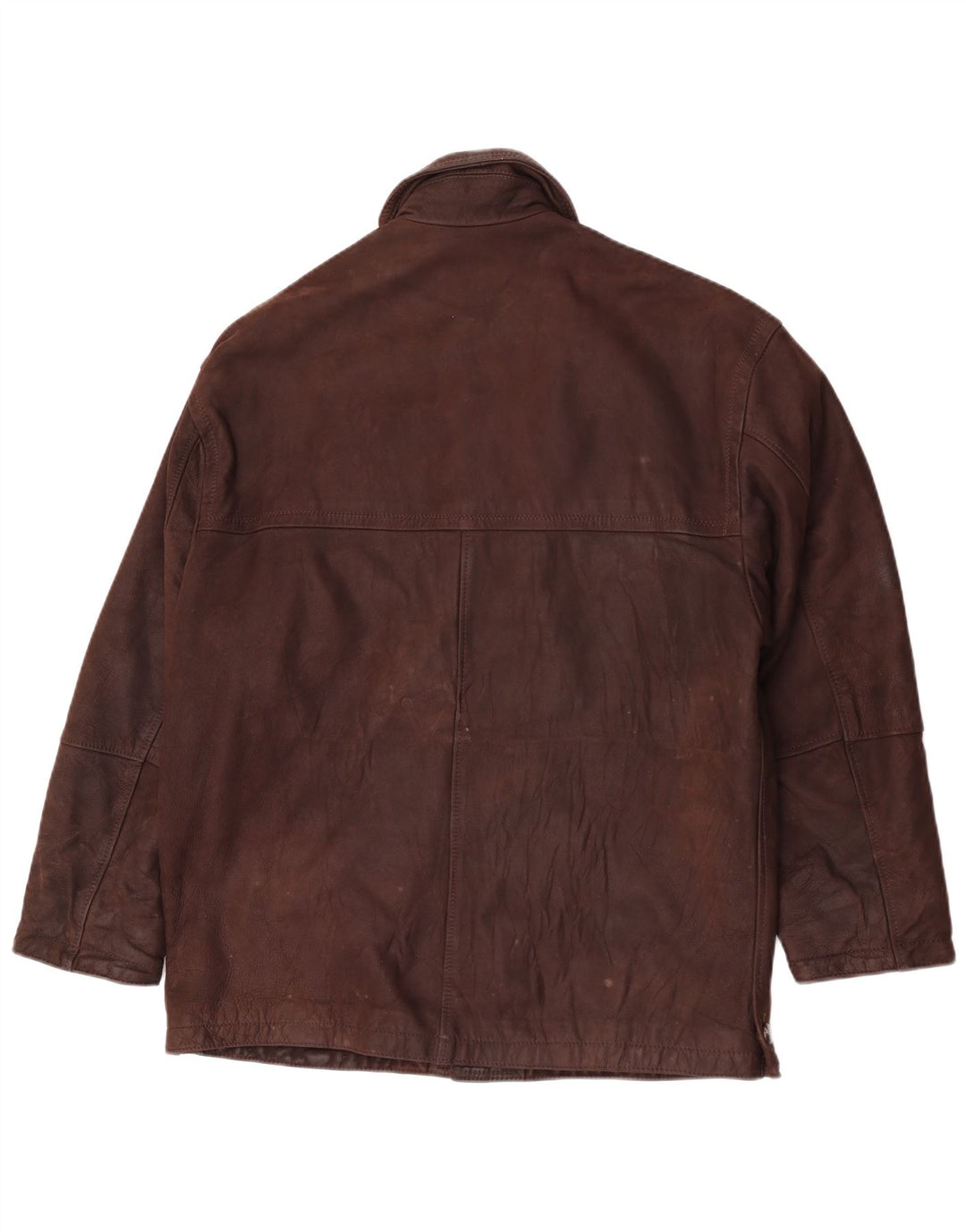 Jaqueta de couro masculina vintage IT 48 couro marrom médio