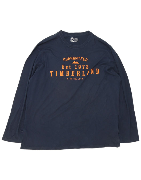 Top gráfico masculino Timberland Regular Fit manga comprida 3XL algodão azul marinho