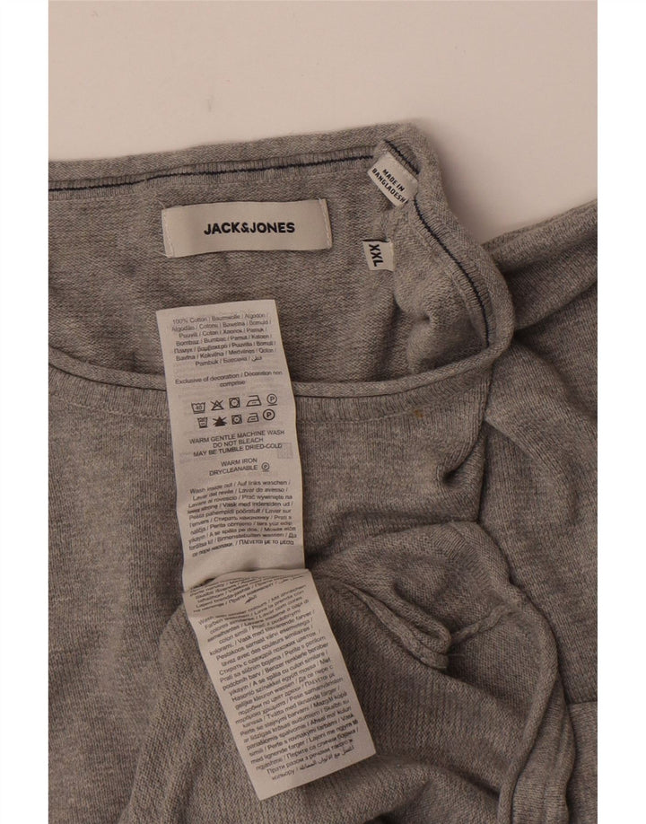 Suéter masculino Jack & Jones com gola redonda 2XL cinza