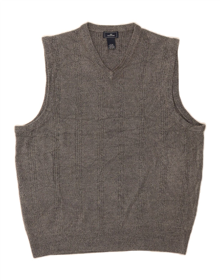 DOCKERS Mens Vest Tank Top XL Grey Acrylic Vintage Dockers and Second-Hand Dockers from Messina Hembry 