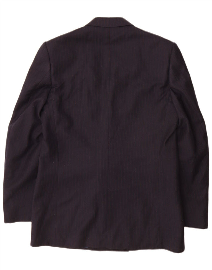 Jaqueta blazer masculina Vesmoda com peito duplo Reino Unido 38 risca de giz azul marinho médio