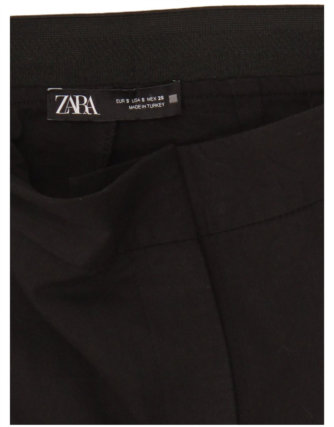 Zara Calça feminina cortada pequena W26 L23 preta