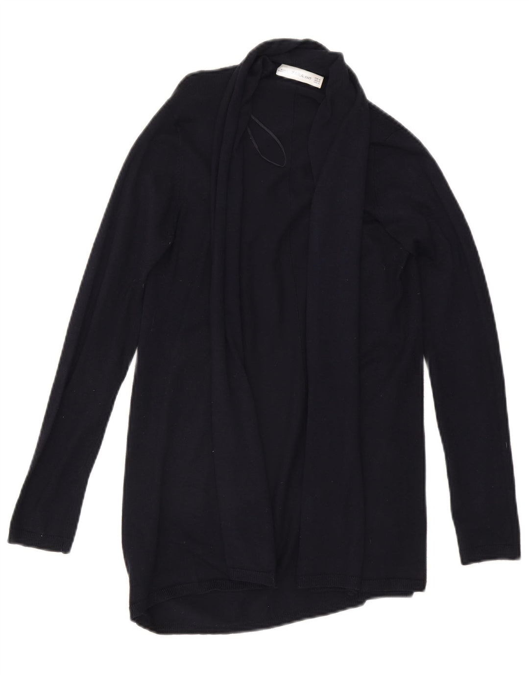 Zara Suéter Cardigan Aberto Feminino Reino Unido 12 Médio Azul Marinho