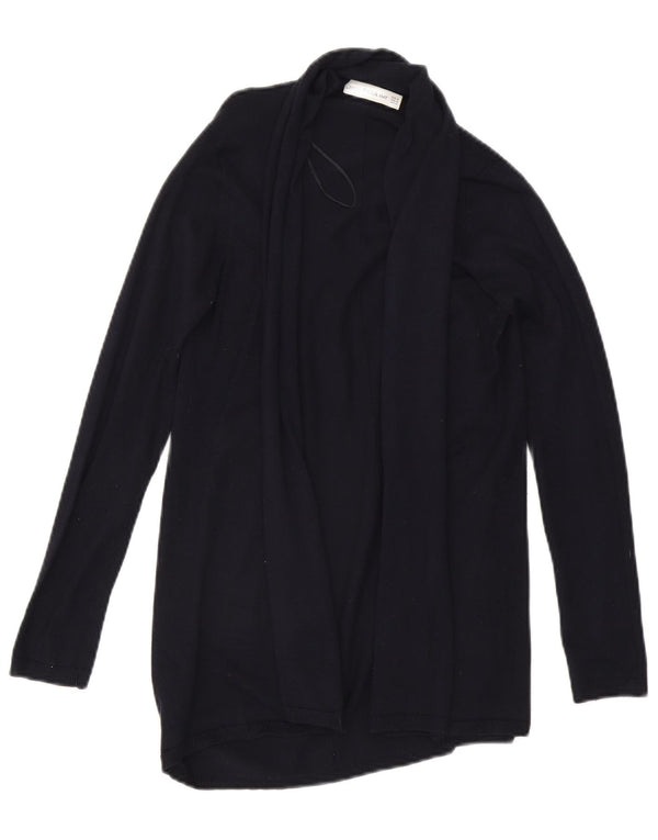Zara Suéter Cardigan Aberto Feminino Reino Unido 12 Médio Azul Marinho