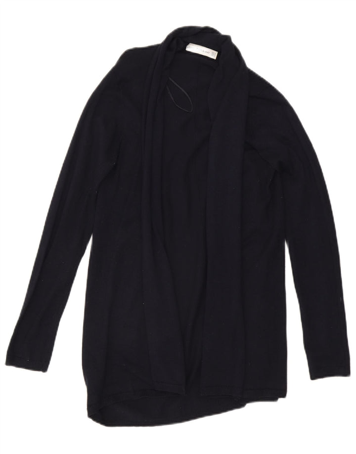 Zara Suéter Cardigan Aberto Feminino Reino Unido 12 Médio Azul Marinho