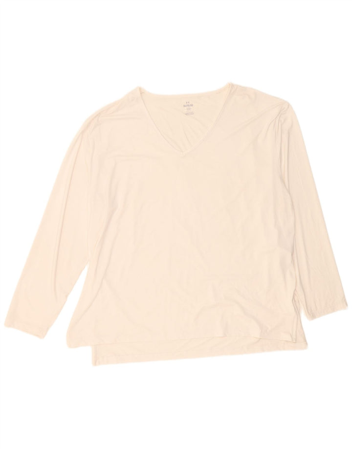 Top feminino Under Armour manga comprida UK 18 XL poliéster branco