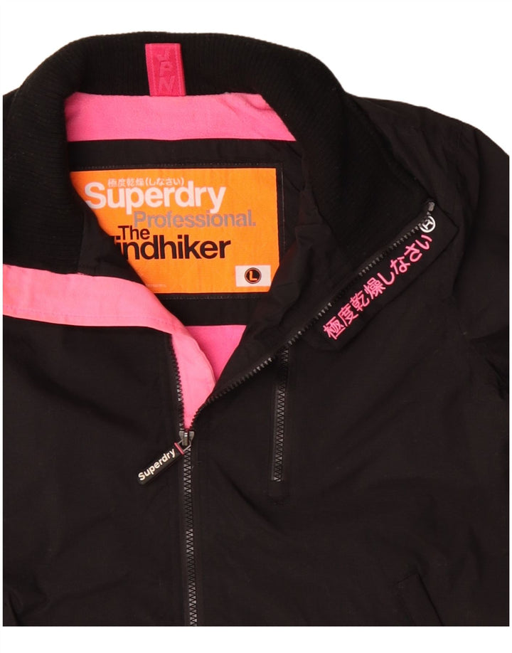Jaqueta corta-vento feminina SUPERDRY The Windhiker UK 16 grande preta