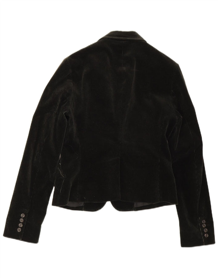 Ralph Lauren Jaqueta blazer feminina de veludo com 3 botões EUA 6 médio cáqui