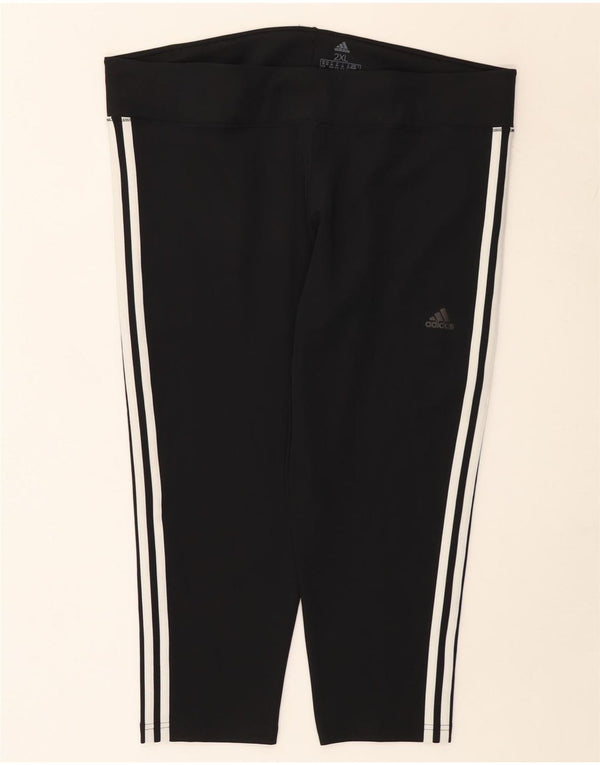 Adidas Mulher Climalite Capri Leggings UK 24/26 2XL Preto Poliéster