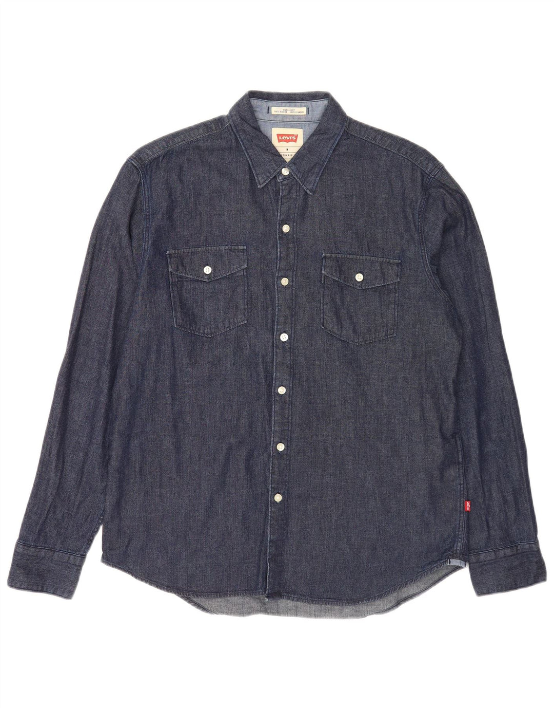 Camisa jeans masculina Levi's Standard Fit média algodão azul marinho