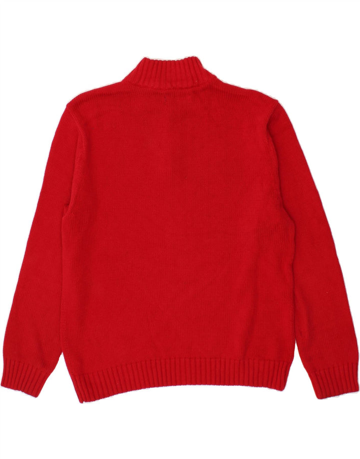 CHAPS Mens Zip Neck Jumper Sweater Large Red Cotton Vintage Chaps and Second-Hand Chaps from Messina Hembry 