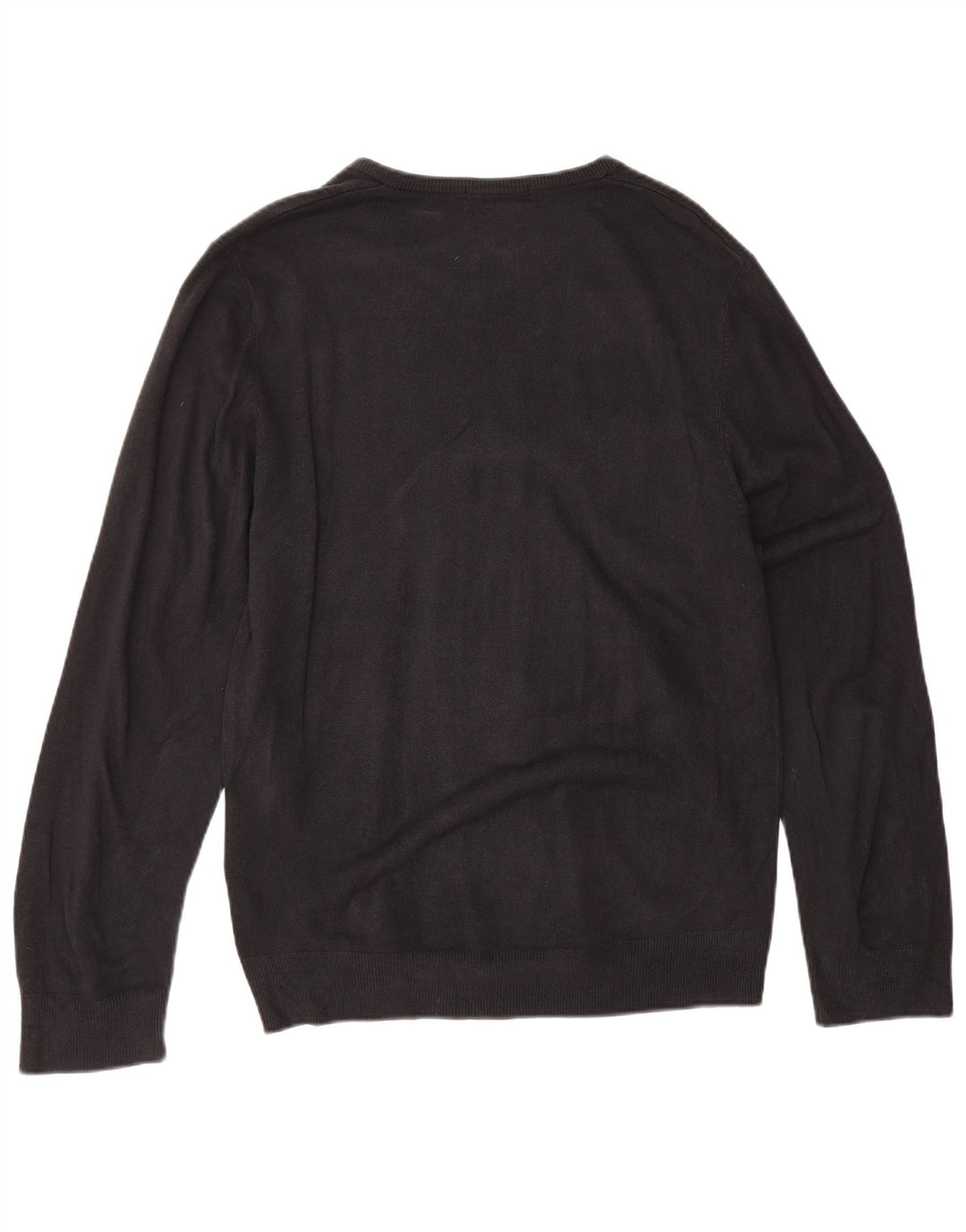 Suéter masculino Marks & Spencer Blue Harbor com decote em V grande azul marinho