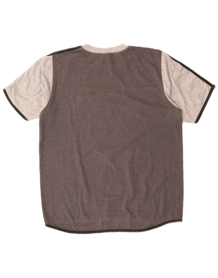 Camiseta masculina ARENA Top cinza médio algodão colorblock