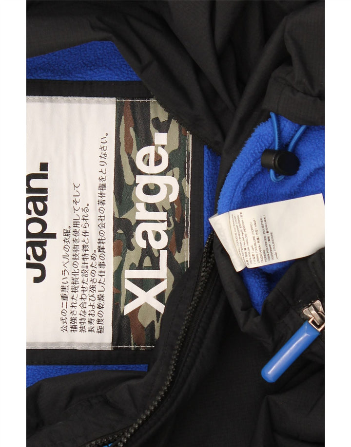 Jaqueta corta-vento masculina Superdry Graphic com capuz UK 42 XL poliéster preto