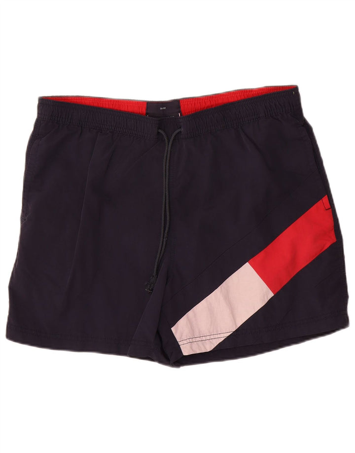 Shorts de natação masculino Tommy Hilfiger grande praia de poliamida azul marinho