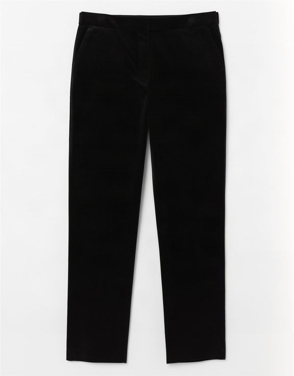 Calça feminina reta casual Marks & Spencer Reino Unido 10 pequena W30 L27 preta