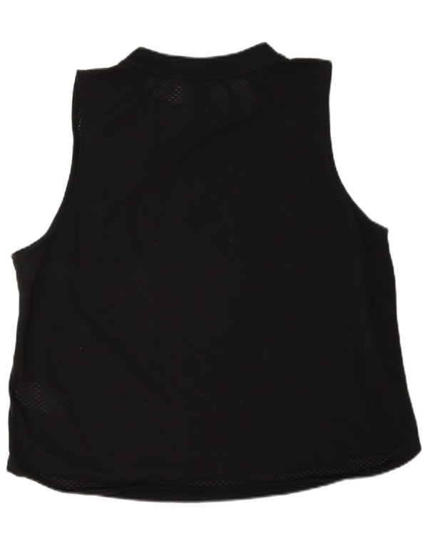 Adidas Womens See Through Graphic Vest Top Reino Unido 16/18 Grande Algodão Preto