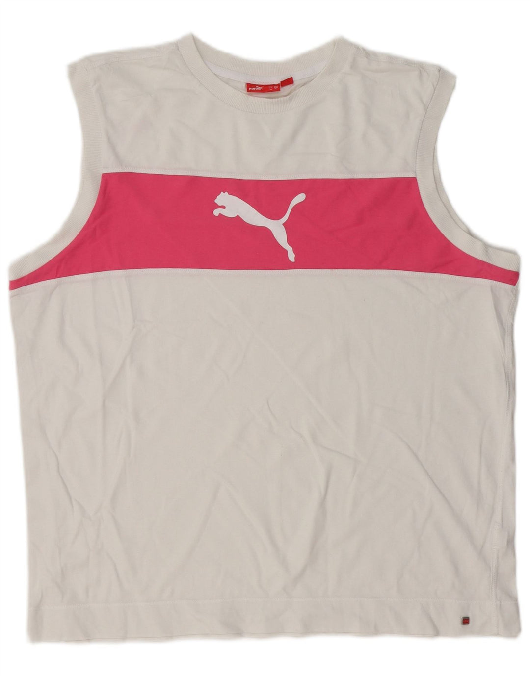 PUMA Masculino Graphic Vest Top XL Branco Colorblock Algodão