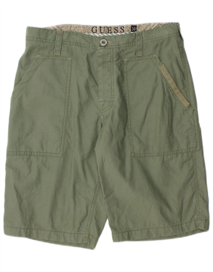 Guess Mens Cargo Shorts W30 Médio Algodão Cáqui